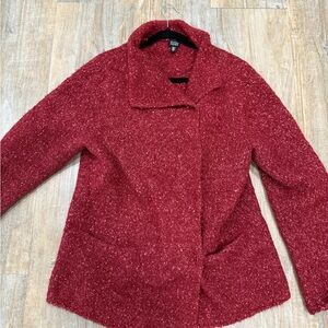 Eileen Fisher Red Textured Jacket